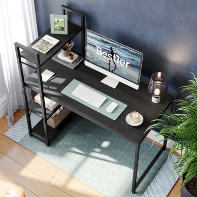 Bureaux de bureau à domicile avec bibliothèque réversible, bureau d'écriture de 41 po