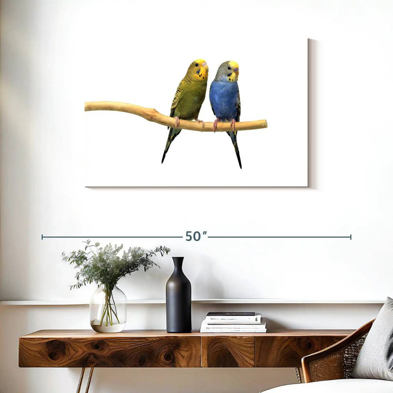Parakeets, 24" H x 36" W