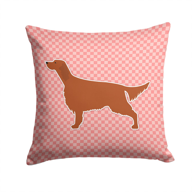 Irish Setter Throw Pillow, 14" H x 14" W x 3" D, Pink