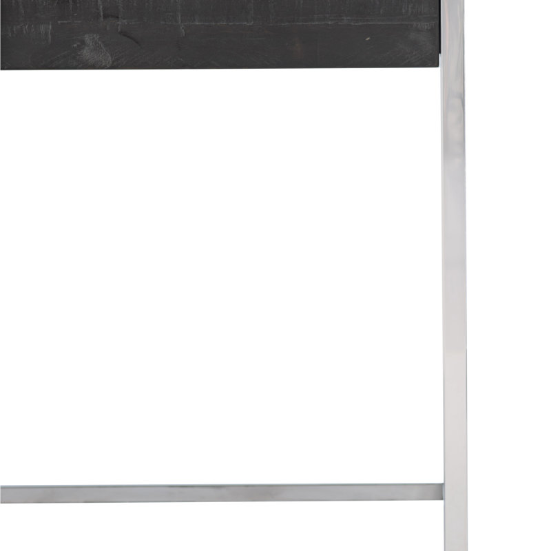 Loft Urban Transitional Black Wood & Metal Rectangular End Table