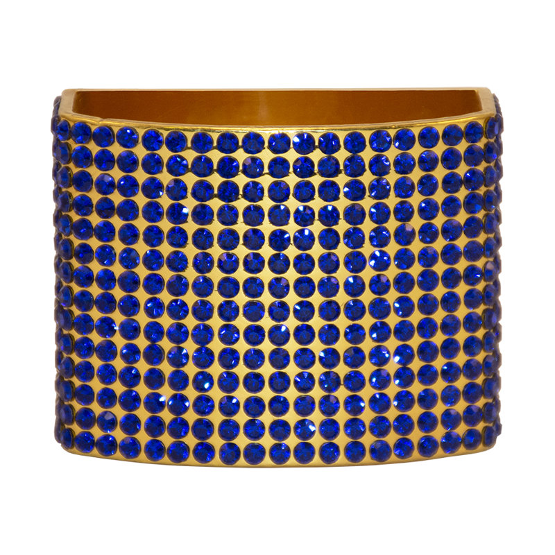 Crystal Studded Napkin Rings Gift Box, Dark Blue