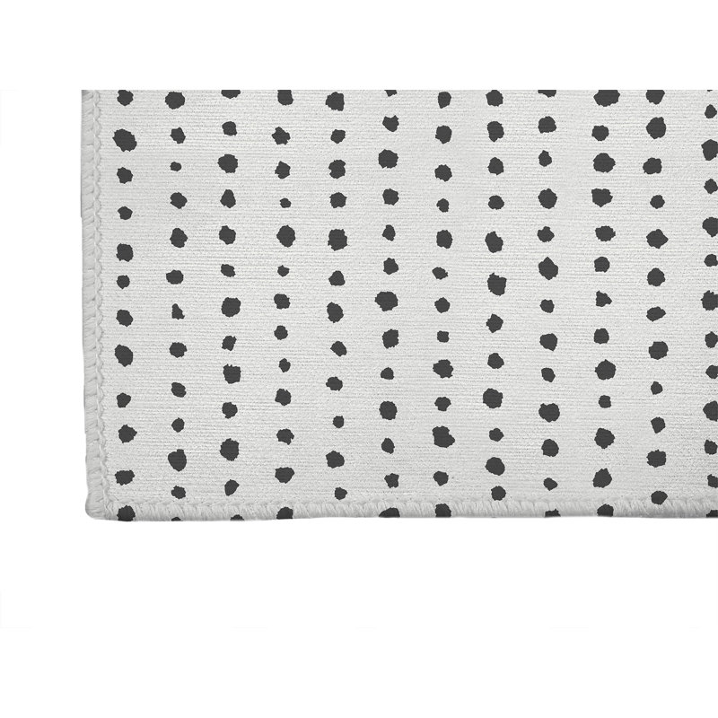 Tapis de cuisine léger Dot Dot, Ivoire/gris anthracite, Rectangulaire 2 pi x 3 pi