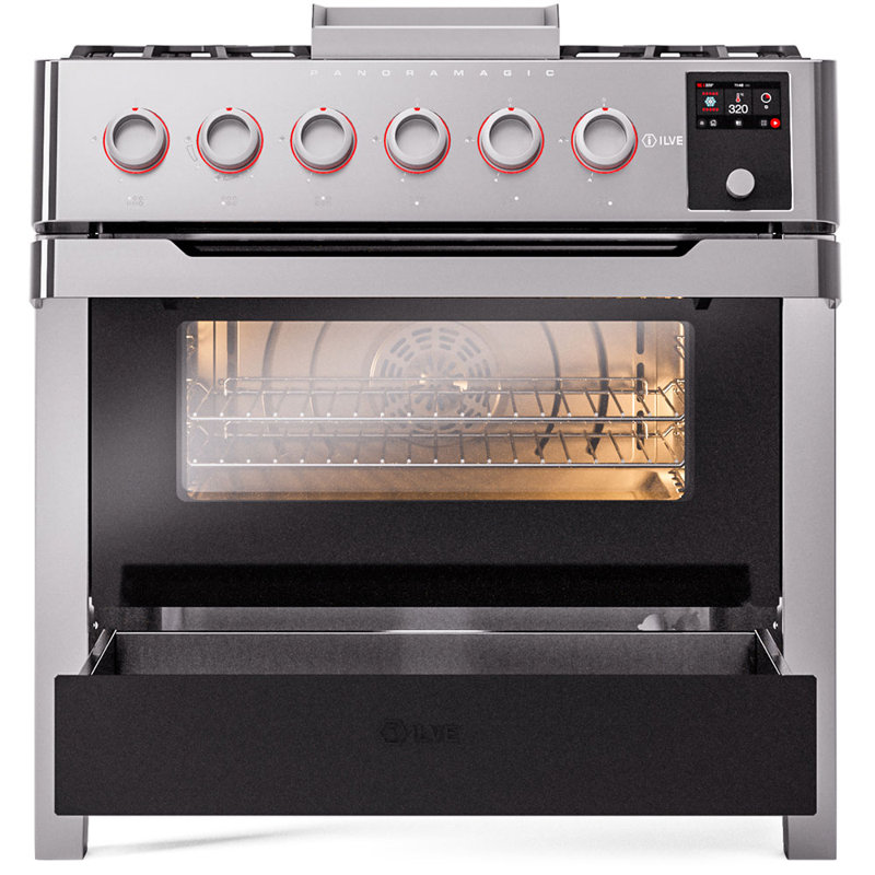 ILVE Panoramagic 36 in Dual Fuel Range, Liquid Propane