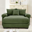 Très grand fauteuil 54,5 po en velours côtelé Cloud Cloud avec coussins décoratifs et repose-pieds, facile à assembler-116743596