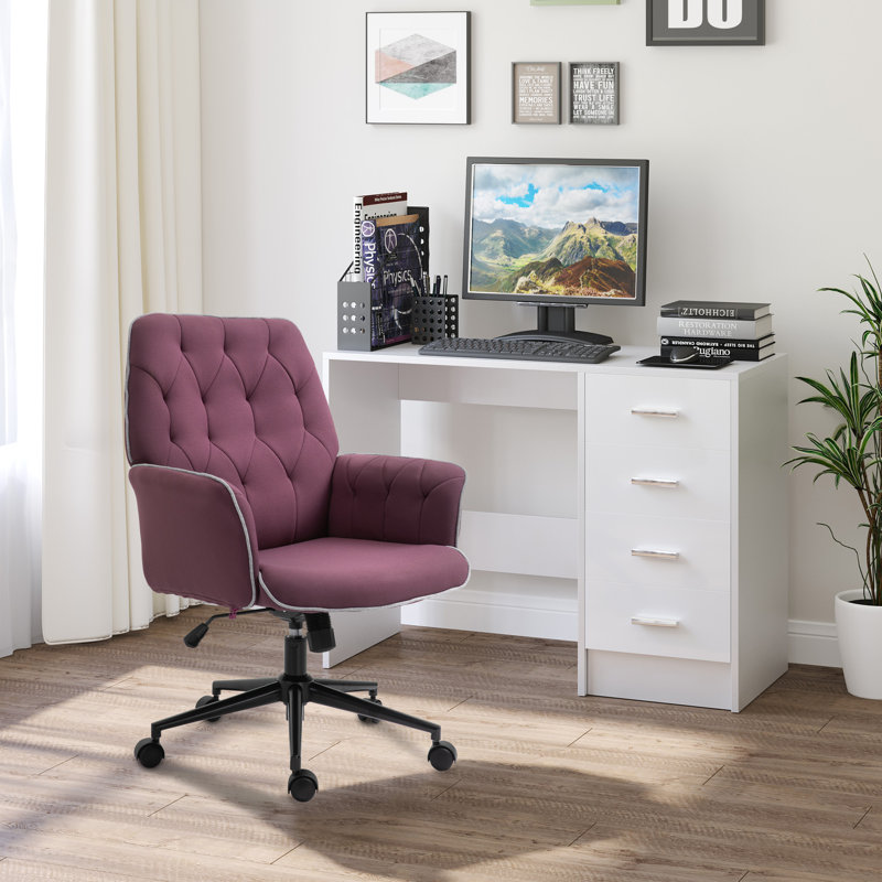 Aubryana Linen Executive Chair, Maroon