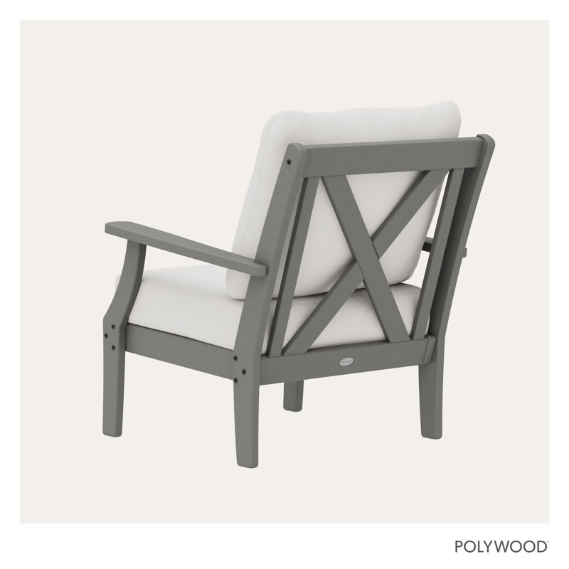 Fauteuil Braxton, Blanc / gris