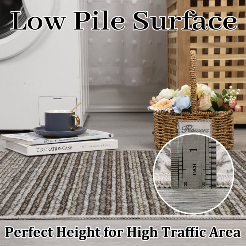 Abstract Machine Washable Rug Non-Slip Area Rug Modern Design Rug Durable Floor Carpet Easy-Cleaning Rug, Rectangle 4' x 6'
