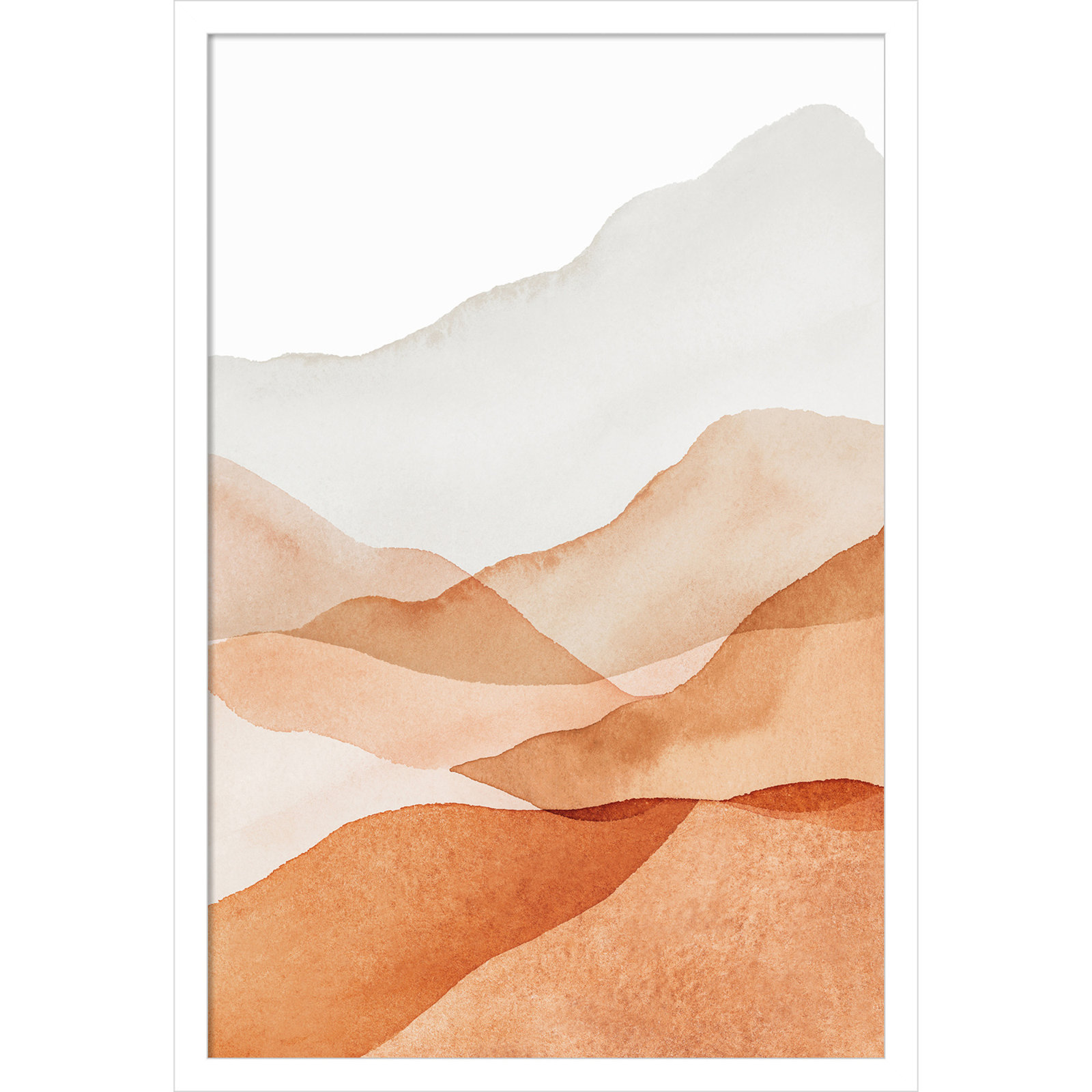 Mountain Range III by Amy Lighthall, White, 25.25" H x 17.25" W x 0.88" D