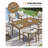 Patio Dining Table Rectangular Table for 6 Aluminum All-Weather for Backyard Garden and Poolside (Brown)-90005384-90005395