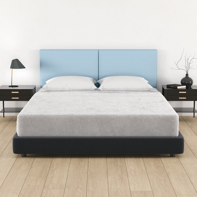 Tête de lit en cuir végétalien Panelist Luxe: solution polyvalente pour la décoration intérieure, Queen, Bleu crin