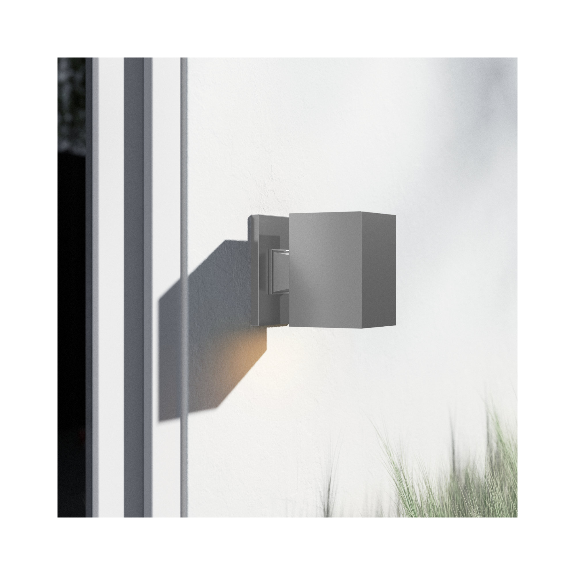 Dyer Single Light Outdoor Aluminum Wall Light, Painted Brushed Nickel, No, 7" H x 5" W x 5" D