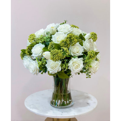 Très grandes tiges de roses et de tulipes blanches Real Touch - luxueuses tiges florales