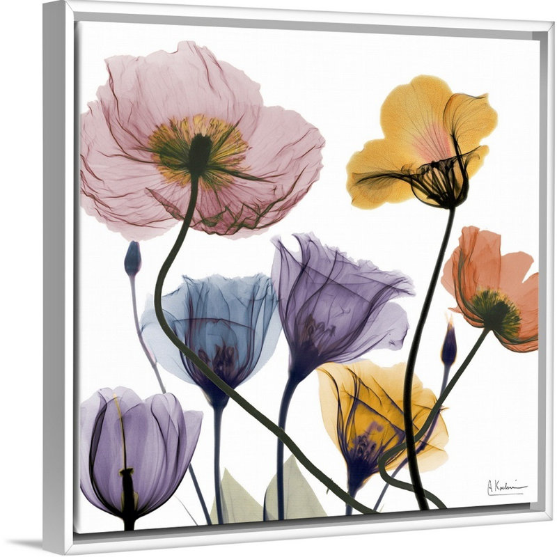 "Blissful Garden 2" par Albert Koetsier, reproduction d’art sur toile, Cadre blanc, H 14 po x l 14 po x P 1,75 po