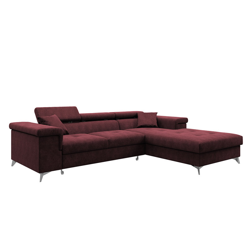 Torassa 3 Seater Sofa Bed with Storage, Right Hand Facing, Burgundy