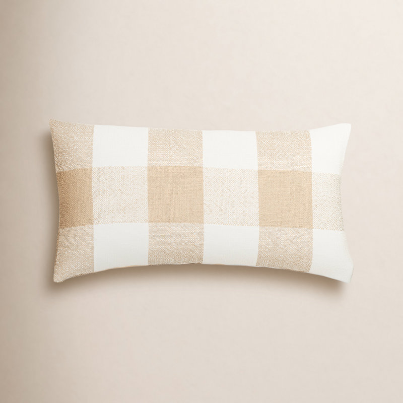 Coussin Birch Lane Cleveland, Plume, Brun à carreaux