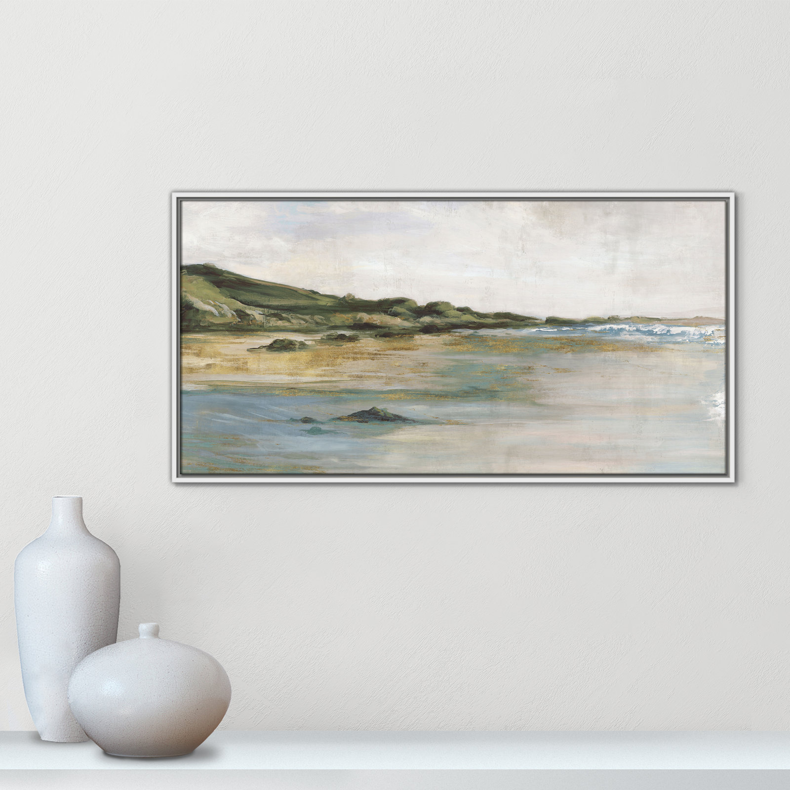 Cordoba "Tide's Edge" Print, 21.5" H x 41.5" W, White