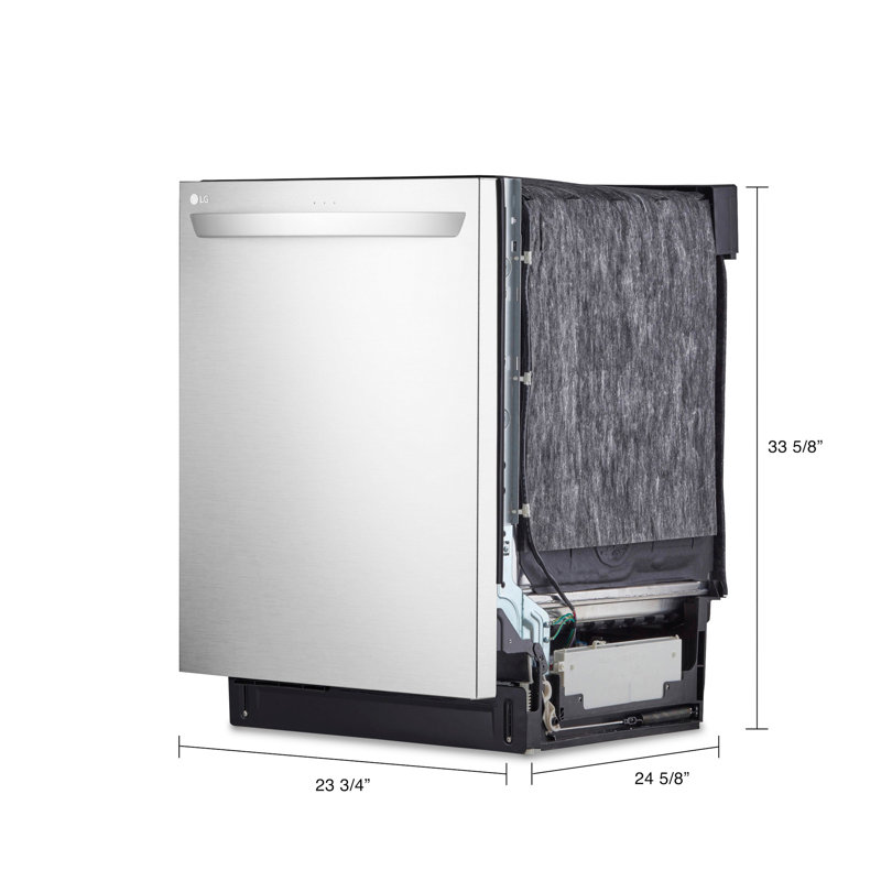 LG 24 in. in PrintProof Black Stainless Steel Top Control Dishwasher with TrueSteam, QuadWash and Dynamic Dry