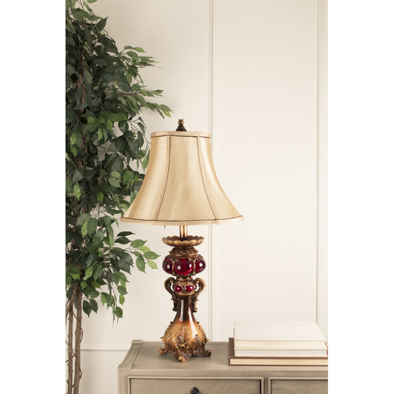Lampe de table 31 "Dickerson, Bronze antique et rubis