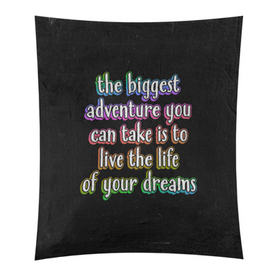 Tapisserie tableau noir en polyester le plus grand de la citation adventure