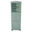 Armoire haute triangulaire avec 3 tiroirs et tablettes réglables pour la salle de bain, la cuisine ou le salon, panneau de fibres à densité moyenne avec finition peinte-1630930326