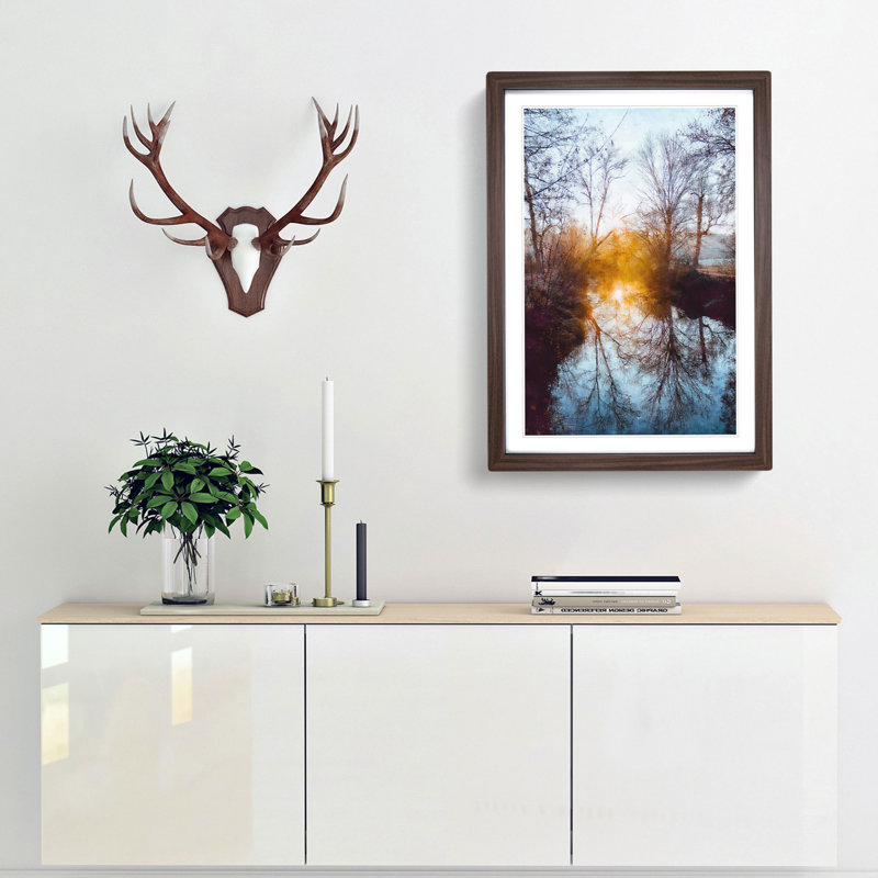 Trees - Picture Frame Painting Print, 87cm H x 62cm W x 2cm D, Walnut Framed