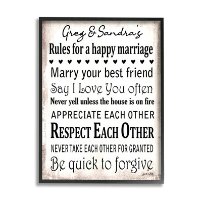 Rustic Happy Marriage cmw-111 Personalized Wall Art