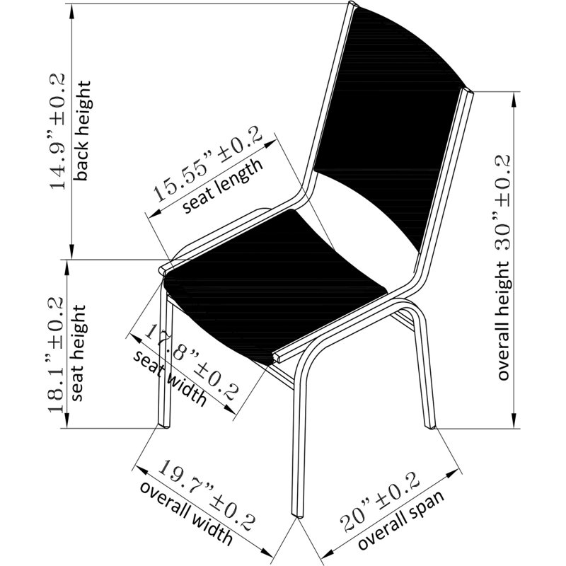 Chaise de salle d'attente empilable en vinyle avec structure en métal