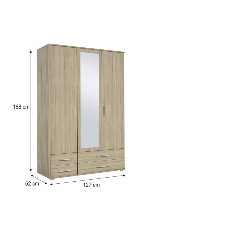Laffitte 3 Door Wardrobe, Sonoma Oak