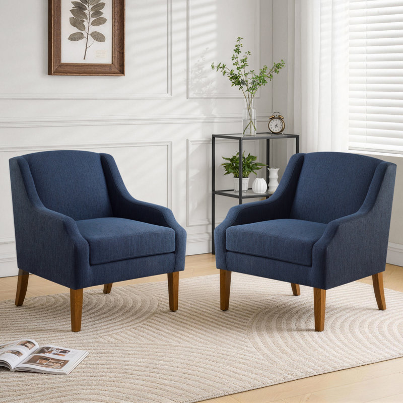  Chaise d'appoint rembourrée Halcott, Bleu très foncé