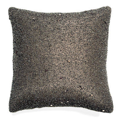 Heavy Beaded Pillow Stone Silk Throw Pillow