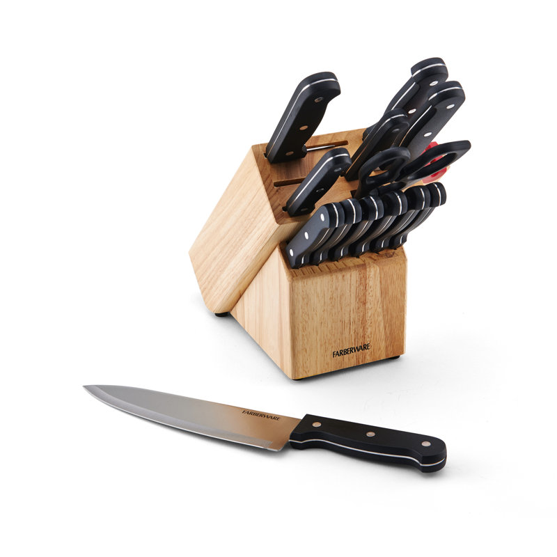 Farberware 14-Piece High-Carbon Stainless Steel Knife Block Set