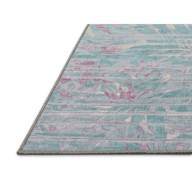 Machine Washable Gray Area Rug, Rectangle 2' x 3'