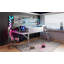 Lit mezzanine en bois avec bureau et DEL-1769510962