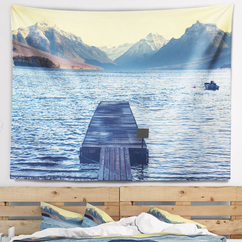 Tapisserie glacier national park lake shore, H 32 po x l 39 po