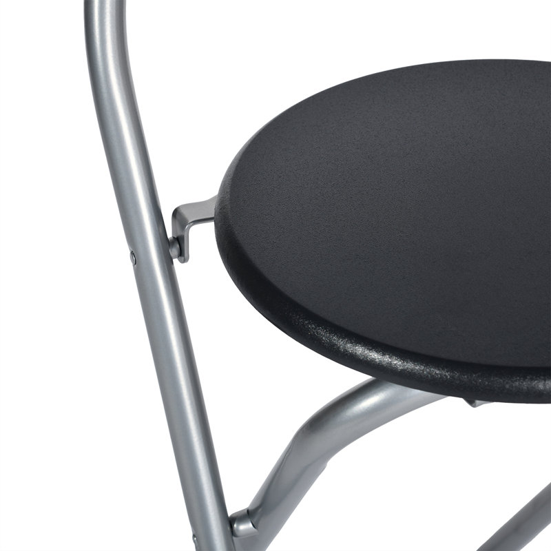 Contesa Counter Stool with Metal Frame, Black, 8