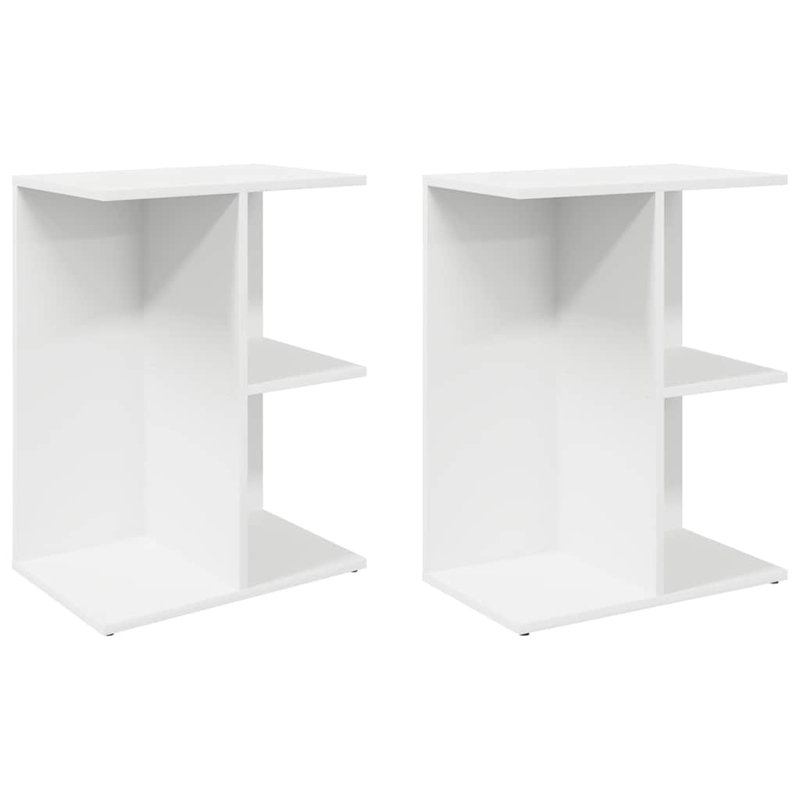 Sayaka 46.5cm W Manufactured Wood Bedside Table, White, Set of 2