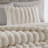 3-Piece King Soft Faux Fur Ribbed Comforter Set,Ivory