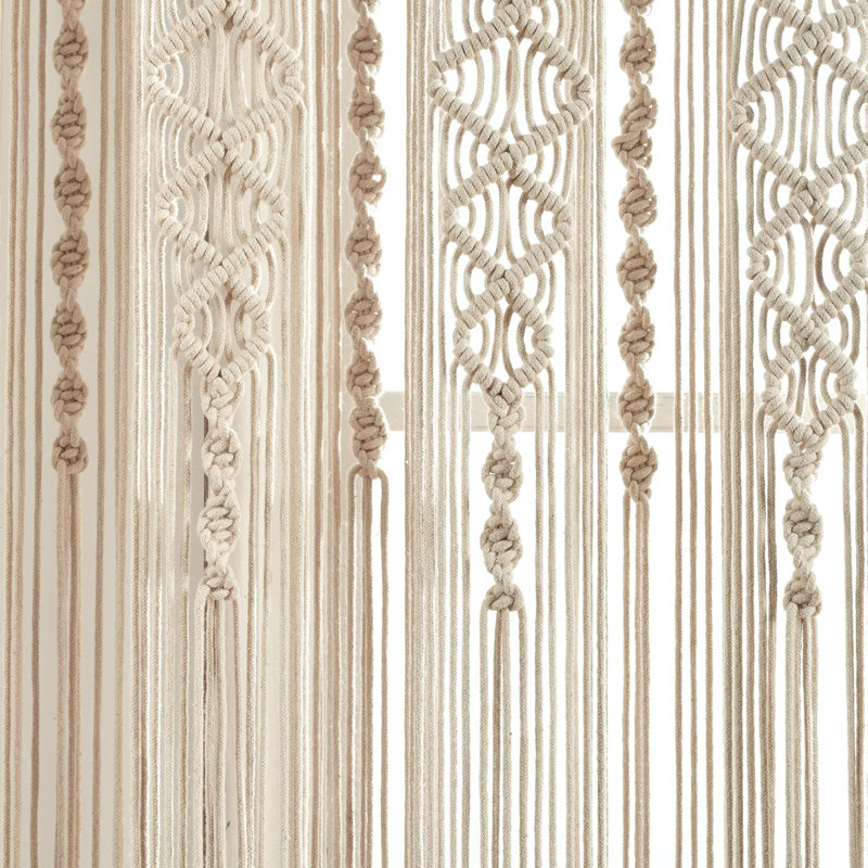 Cotton Semi Sheer Single Curtain Panel, Neutral