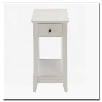 Table d'appoint blanche avec tablette inférieure