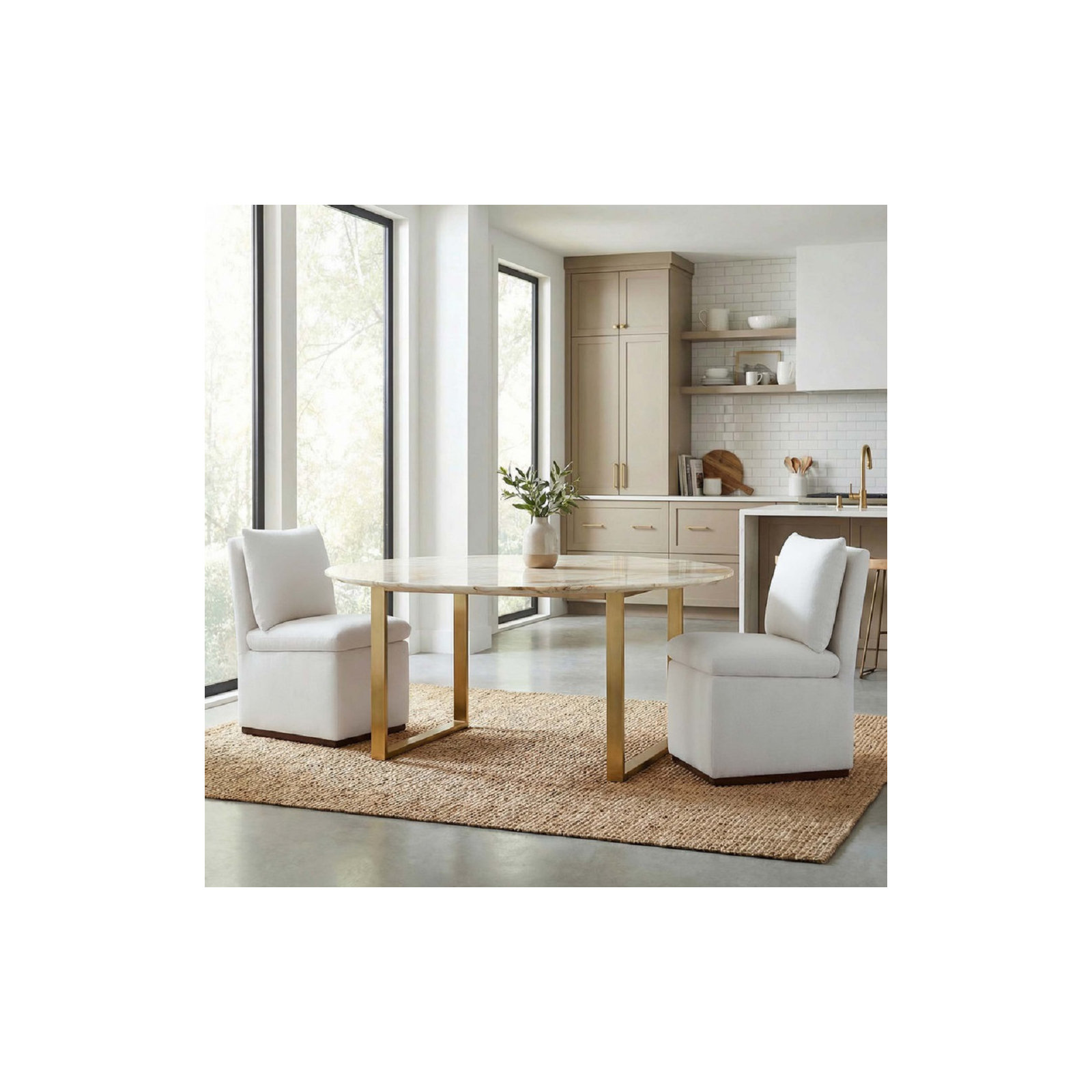 Bobbi Fabric Side Chair Dining Chair, Prestige Pearl Tweed