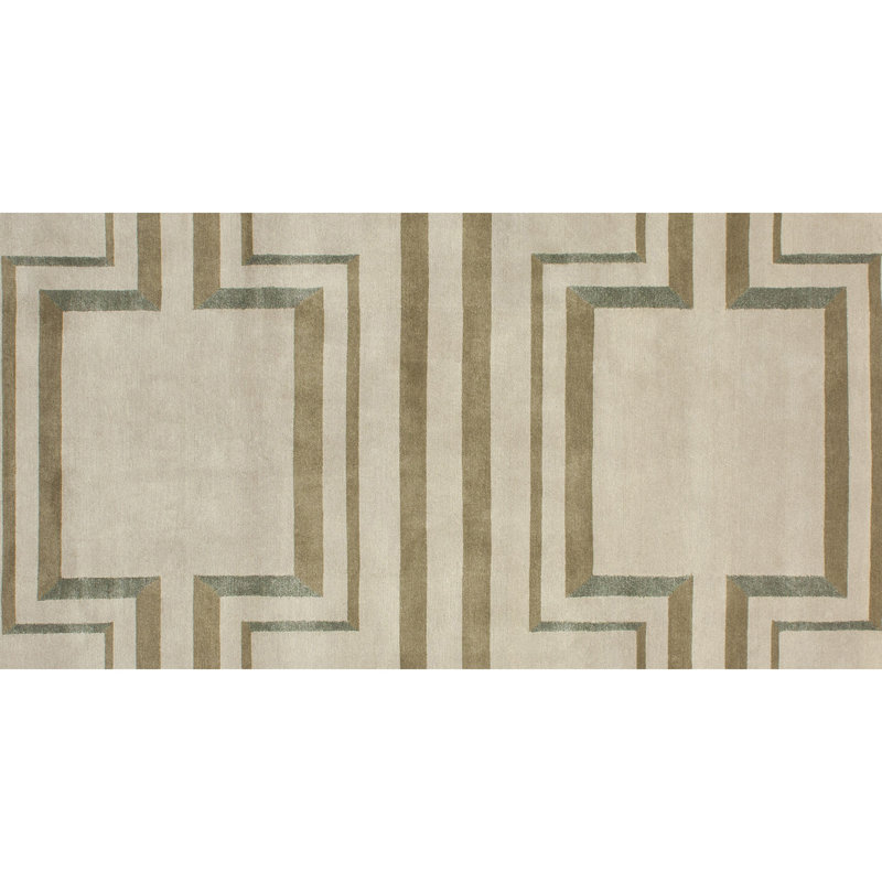 Geometric Area Rug in Beige/Brown, Rectangle 9' x 12'