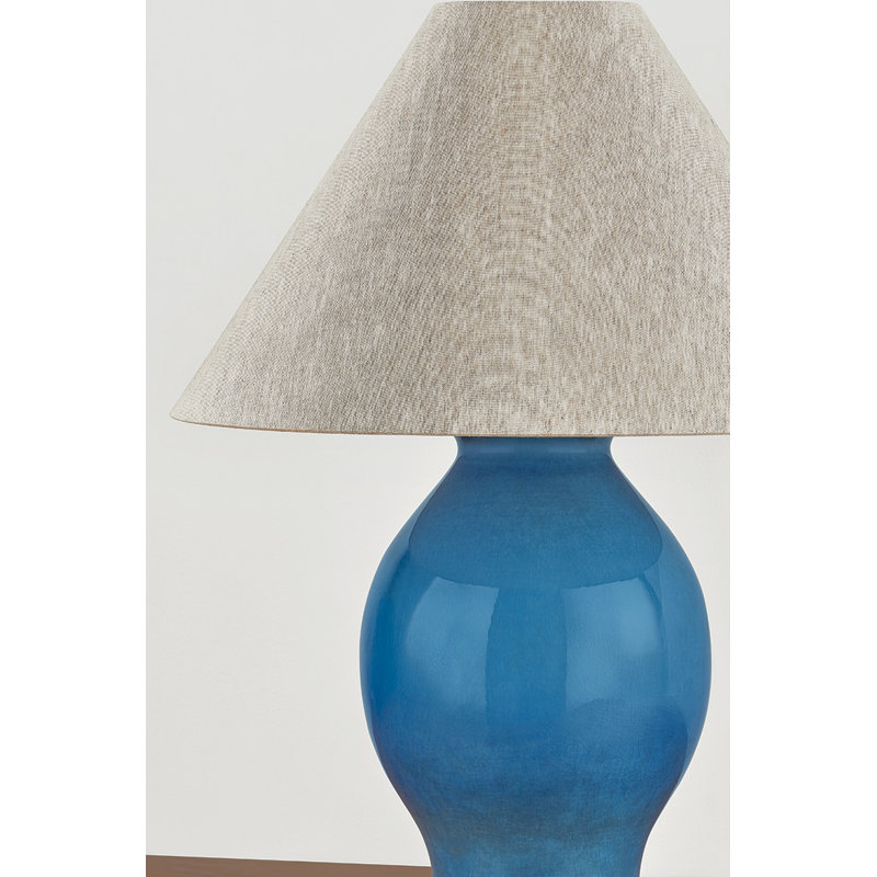 Westhorpe Table Lamp in Aged Brass and Ceramic French Blue by Mark D. Sikes