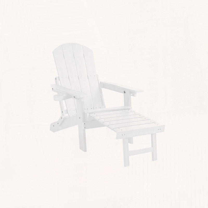 Méridienne d'extérieur toutes saisons avec repose-pieds dissimulé, porte-gobelet intégré et conception pliable, Blanc