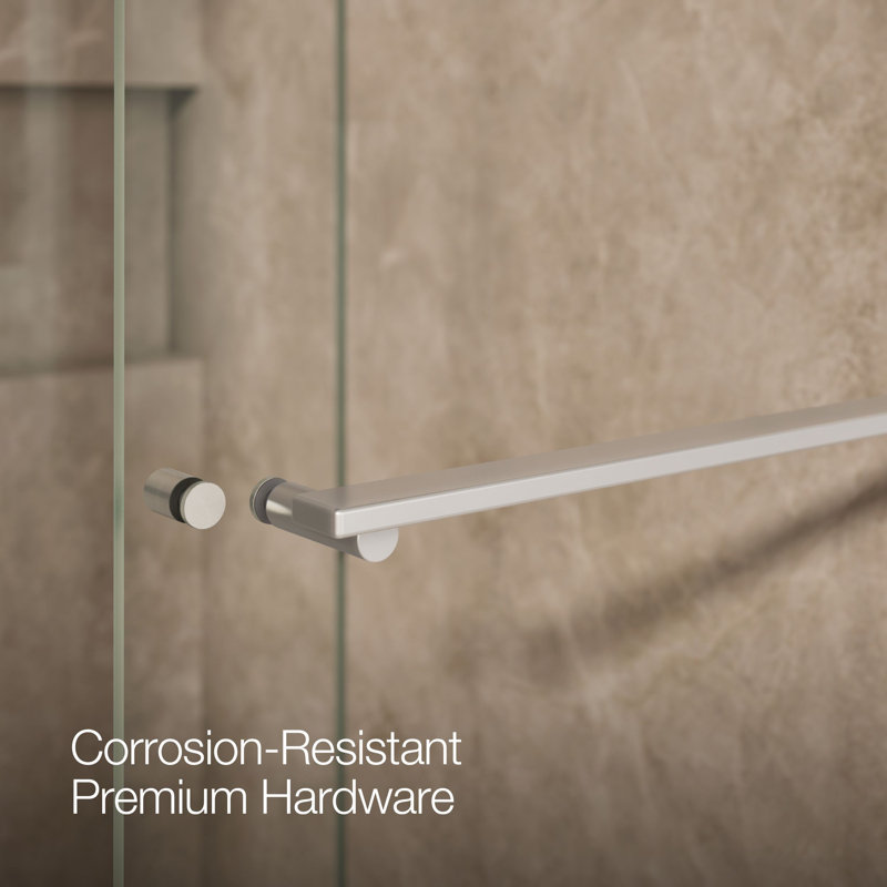 Revel 47.63" x 76" Double Sliding Shower Door with CleanCoat® Technology, Bright Polished Silver