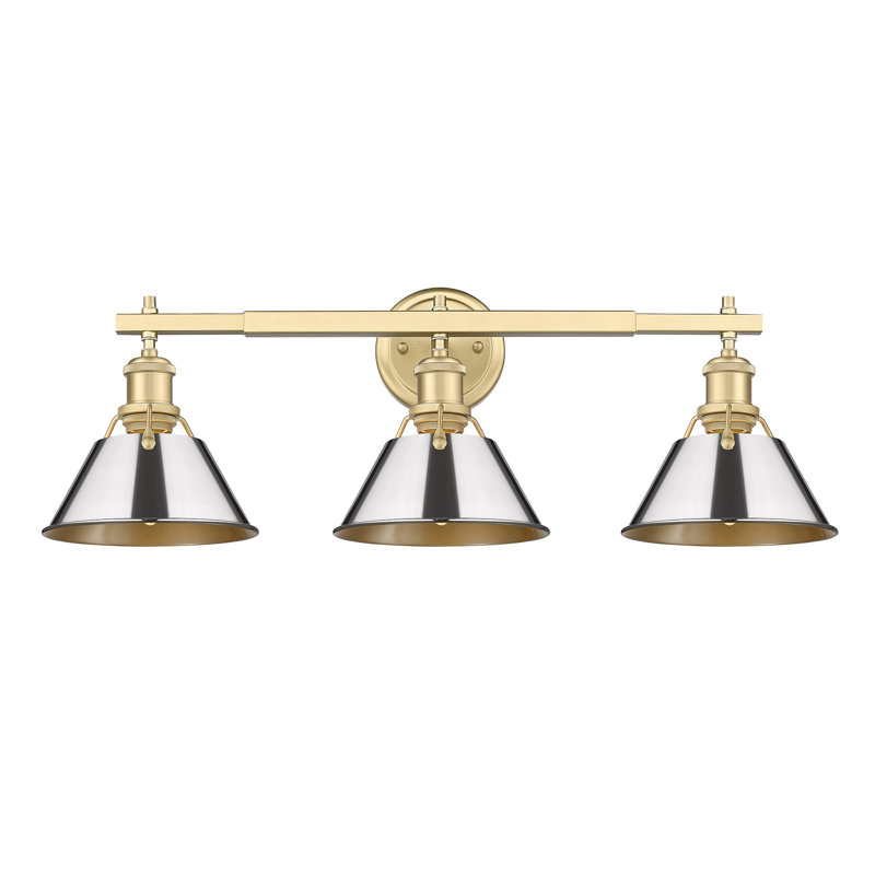 Luminaire à 3 lumières Felda, Chromé, Bronze champagne brossé