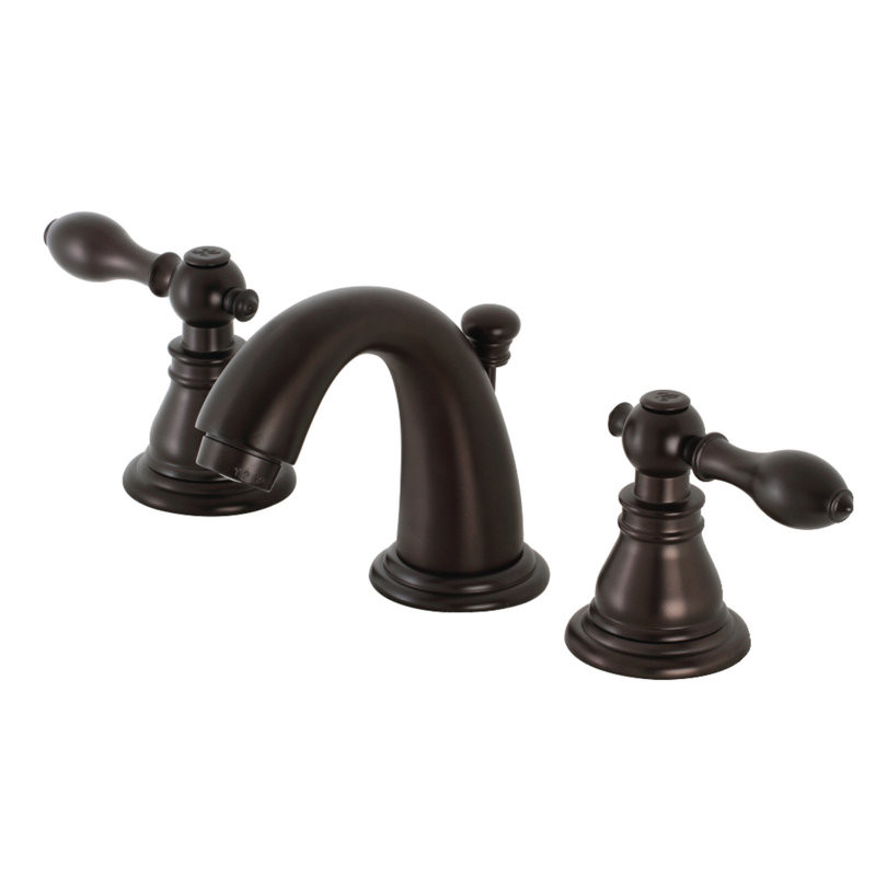 Robinet de salle de bain à large entraxe avec bonde, Bronze huilé
