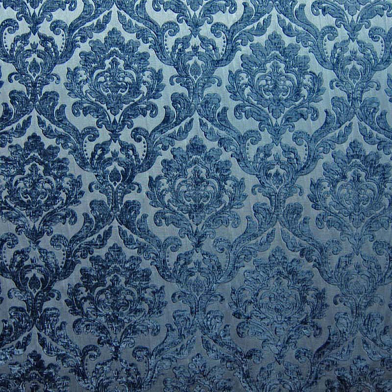 Damask Two Tone Velvet | Neiman Fabric, Denim