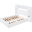 Grand lit avec rangement fonctionnel - 4 tiroirs et armoires de tête de lit - Blanc, pratique et électrique pour améliorer votre chambre à coucher-1221673189-1221673187