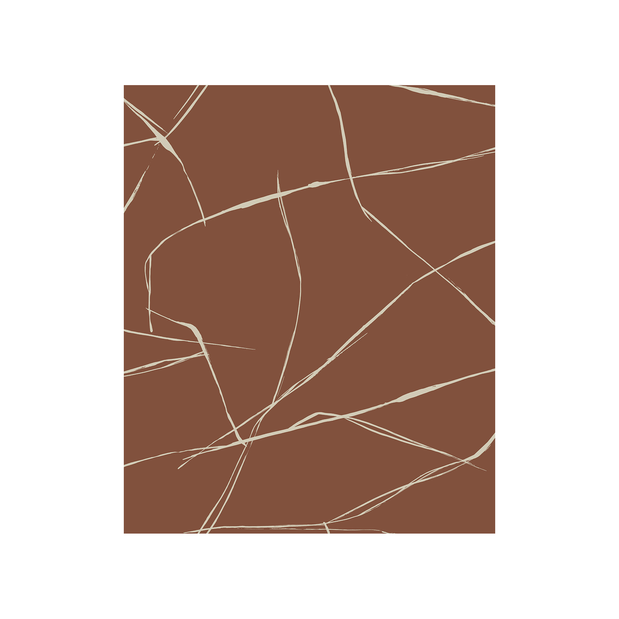 Niseko Modern Abstract Wallpaper, Dark Terracotta