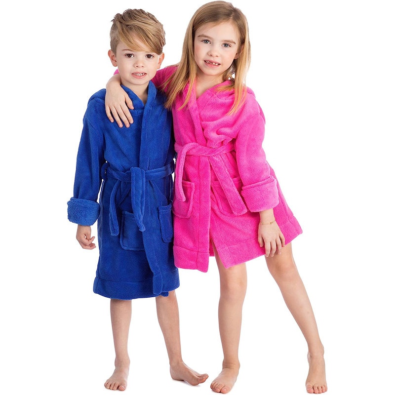 Peignoir en molleton avec poches et capuche pour enfants Brooktrails, Oui, Vert